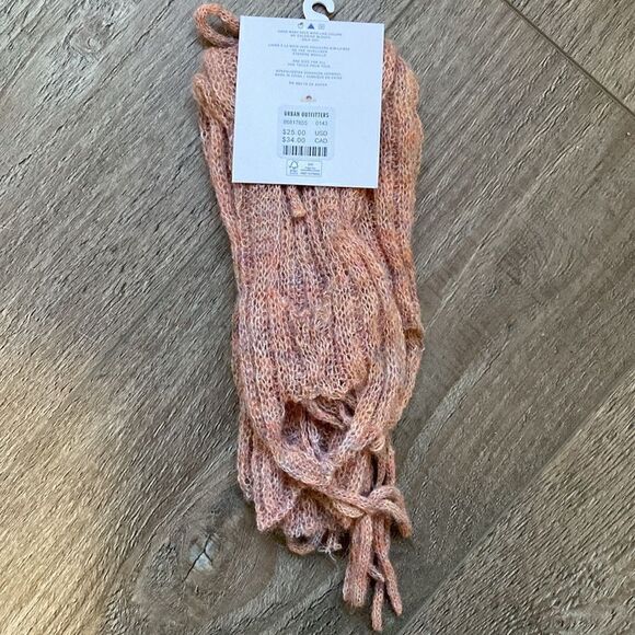 Urban Outfitters Balletcore Lace-Up Ribbed Tie Leg Warmer Mauve Pink - Picture 3 of 4